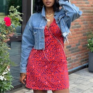 Cute red mini tea dress